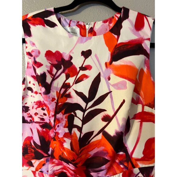 Donna Morgan Dress 10 A Line Flowy Floral Sleeveless Stretch Summer Washable - Picture 3 of 9